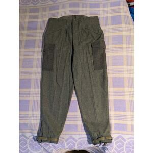 Vintage WW2 era army Swedish Military Wool Cargo Pants heavy crown 37 x 30 1940